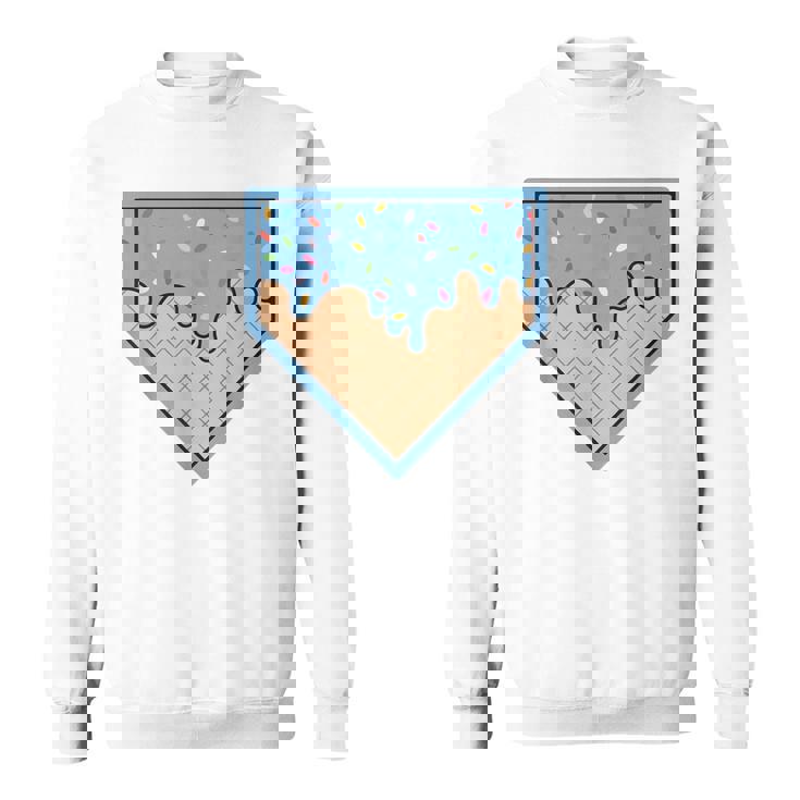 Baseball Home Plate Ice Cream Drip With Sprinkles For Boys Sweatshirt