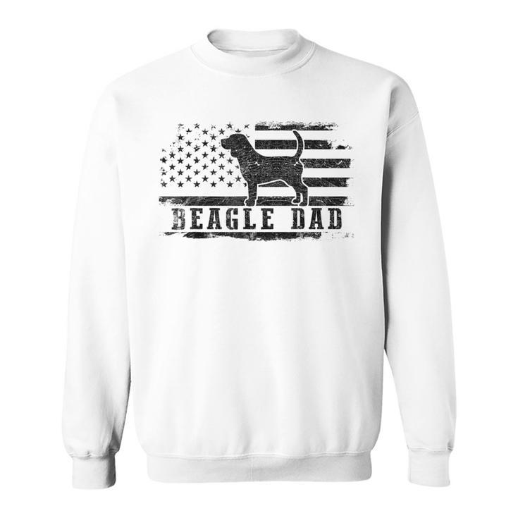 Beagle Dad Distressed American Flag Patriotic Dog Sweatshirt 