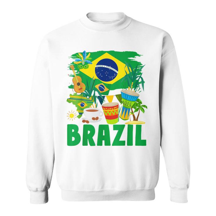 Brazil Flag Outfit Idea For Children Brazil & Brazilian Flag Yellow Sweatshirt