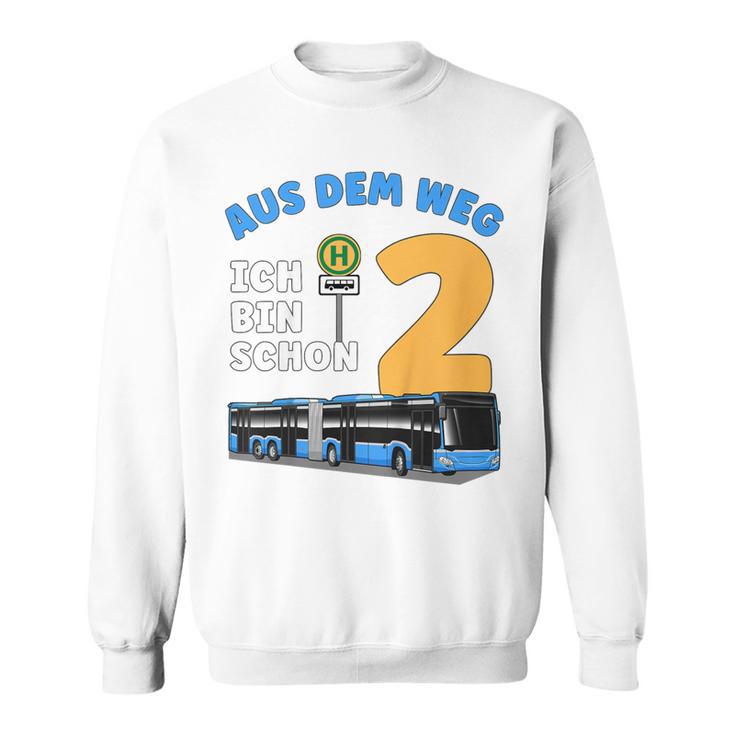 Children's 2 Years Boy Little Bus Driver 2Nd Birthday Bus Articulated Bus Sweatshirt