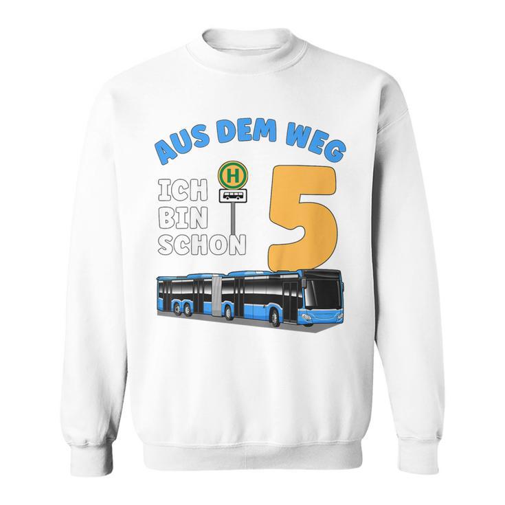 Children's 5 Years Boy Little Bus Driver 5Th Birthday Bus Articulated Bus Sweatshirt