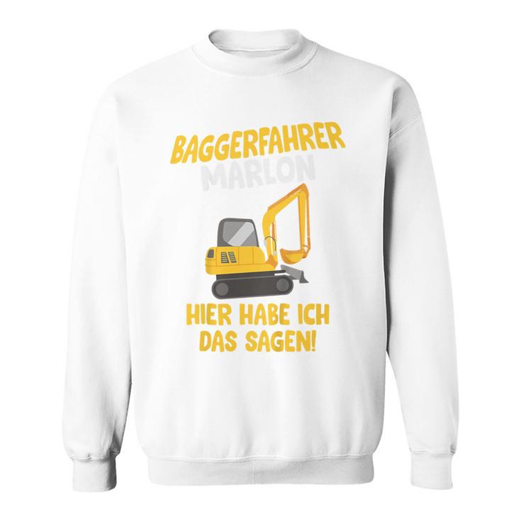 Children's Digger Driver Marlon Construction Site With Name Children's 80 Sweatshirt