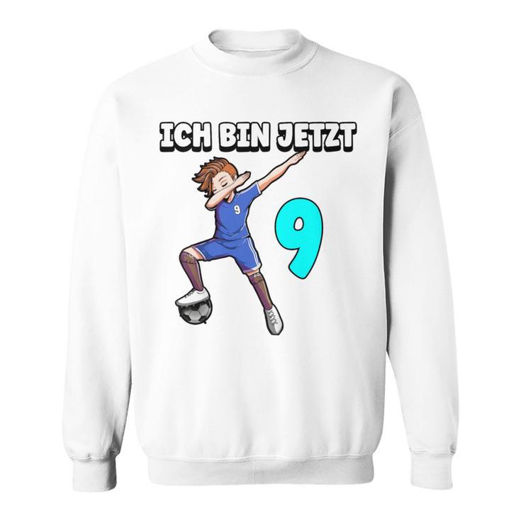 Children's Ich Bin Jetzt 9 Football Boy Dabbing 9Th Birthday Sweatshirt