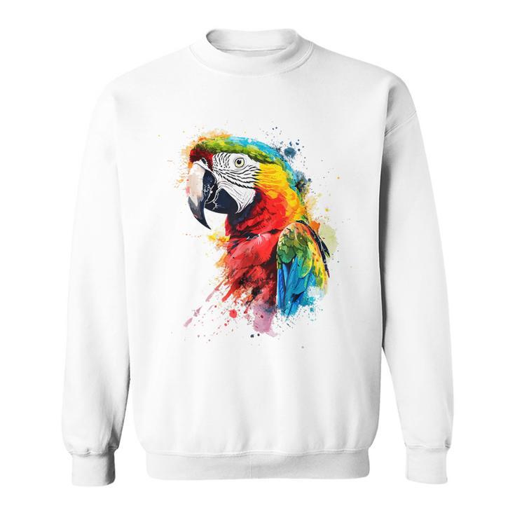 Colourful Parrot Watercolor Sweatshirt