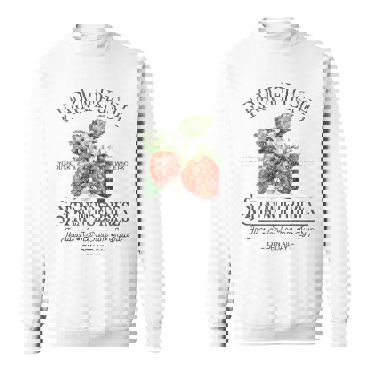 Farm Fresh Strawberries Vintage Strawberry Farmers Farm Sweatshirt
