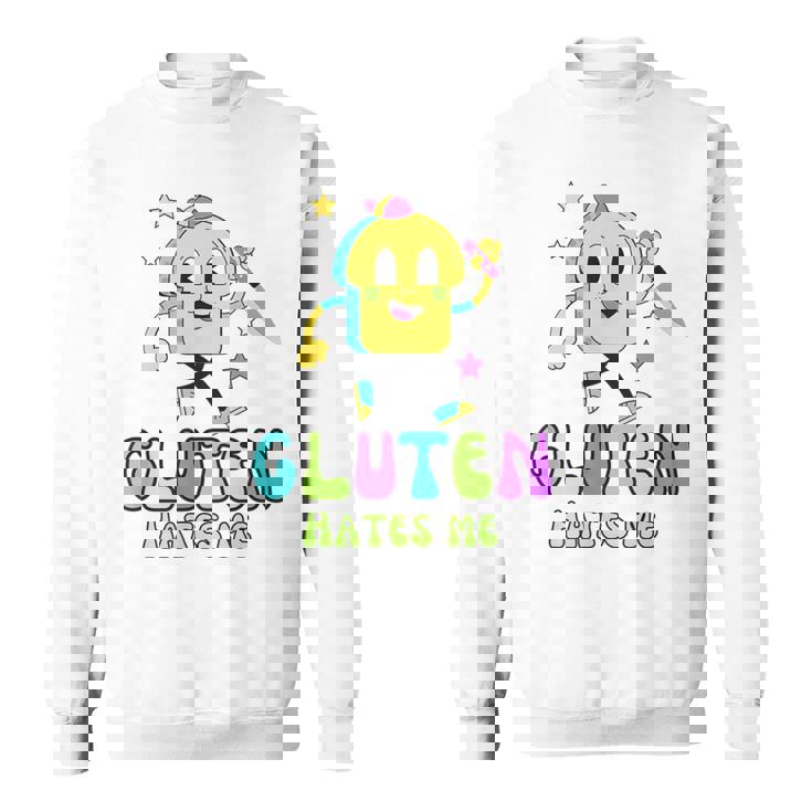 Gluten Hate Me Retrointage Divertido Dibujos Animados Camisa de entrenamiento