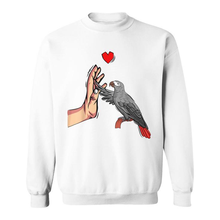 Grey Parrot Love Parrot Heart Bird Sweatshirt