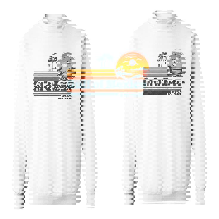 Gulf Of Mexico Est 1550 Vintage Sunset Beach Sweatshirt