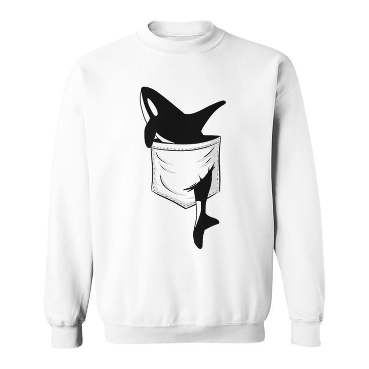 Casual Killer Whale Orca In Your Pocket Blue Sweatshirt