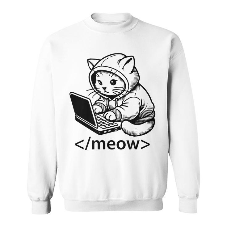 Kitten Developer Meow Code Block Laptop Cat Hacker Divertido Camisa de entrenamiento