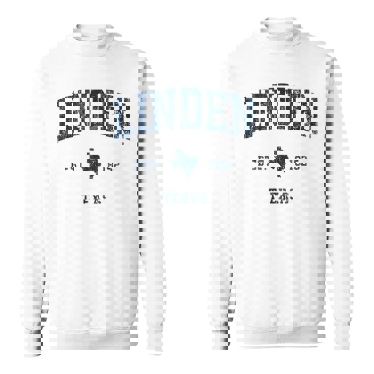 Linden Texas TX Vintage Athletic Navy Sports Sweatshirt