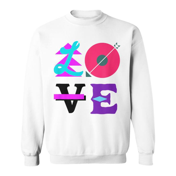 Love Colourful Typography For Creative Individuality Blue Sweatshirt