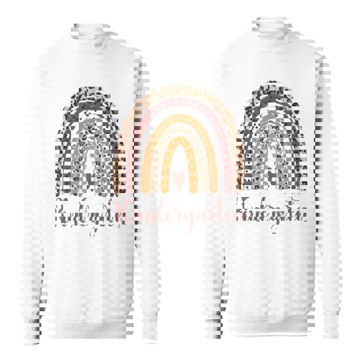 Maternelle En Forme De Cœur Pour Enseignant Motif Léopard Arc-En-Ciel Sweater e