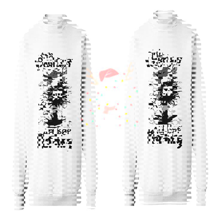 On The Naughty List I Regret Nothing Cat Christmas Lights Sweatshirt