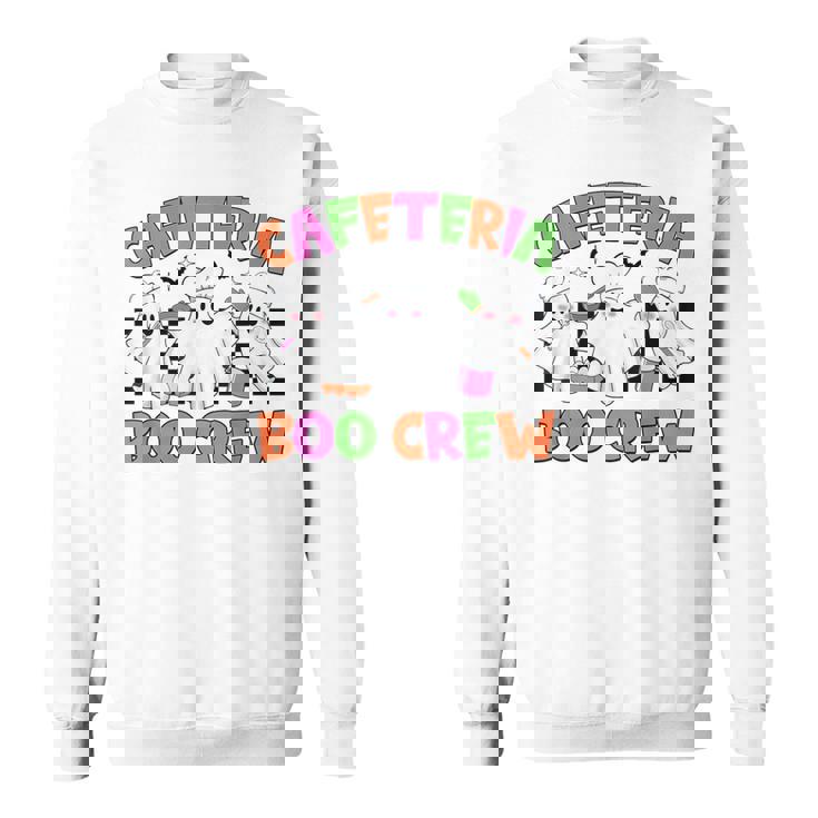 Retro Cafeteria Boo Crew Cafeteria Worker Ghost Halloween Sweatshirt