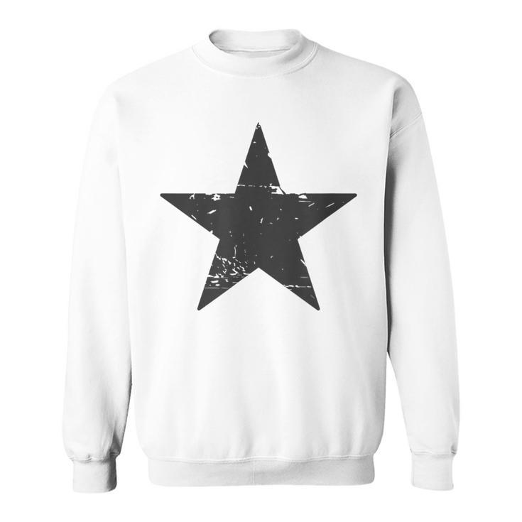 Retro Dark Grey Star Distressed Vintage Minimalist Hipster Sweatshirt