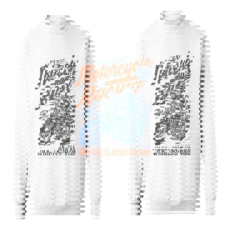 Retro Vintage Style Motorcycle Racing Distressed Sweatshirt