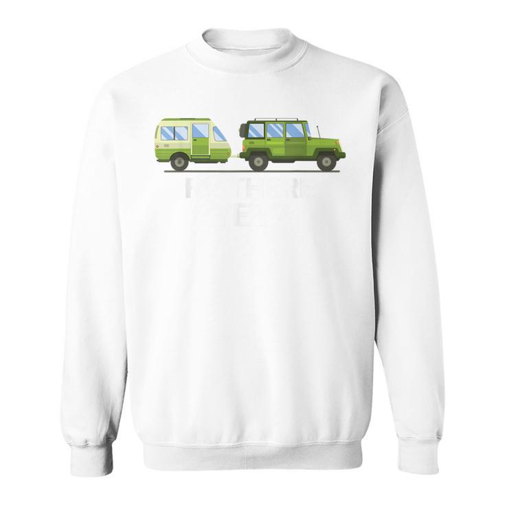 RV There Yet Camper Trailer Behind 4 Wheel Drive Vehicle Tee Sweatshirt