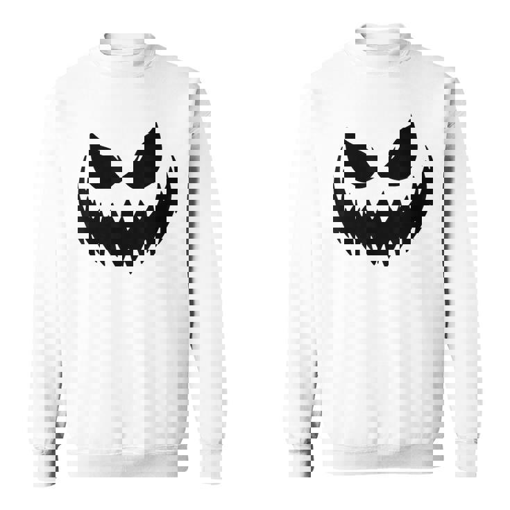 Scary Orange Jack o Lantern Shirt Spooky Pumpkin Face Sweatshirt