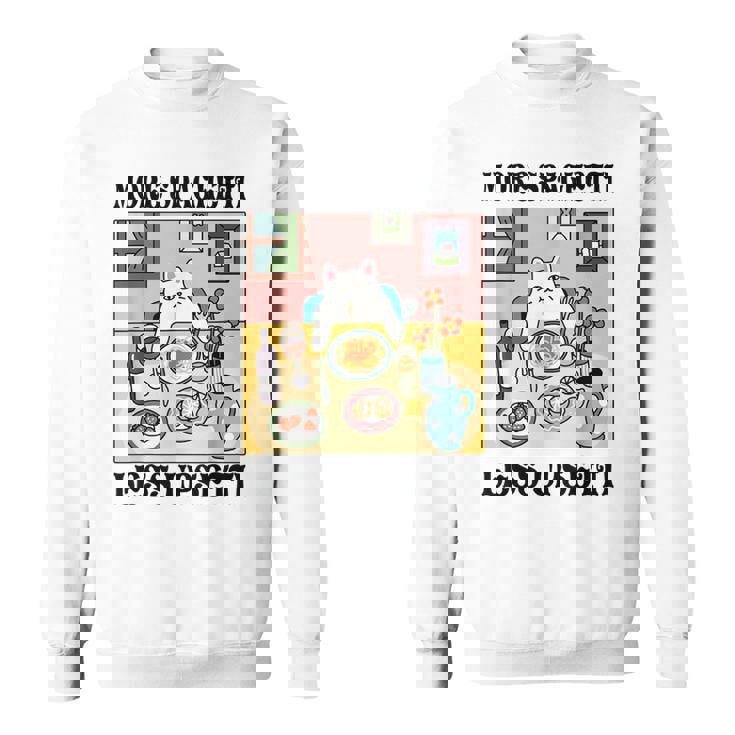 More Spaghetti Less Regretti Cat Eats Spaghetti Meme Sweatshirt