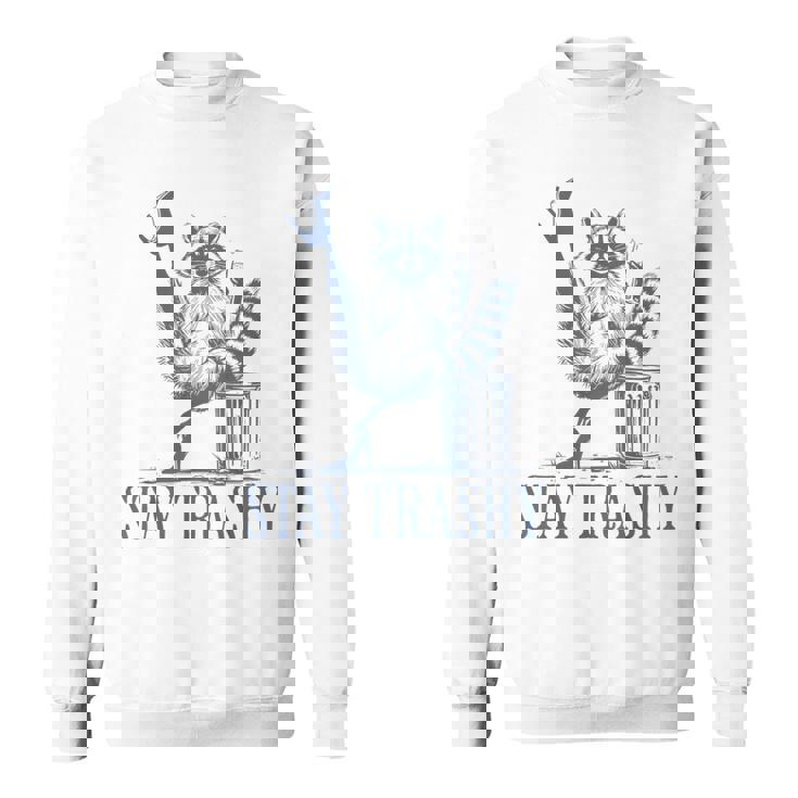 Stay Trashy Raccoon Sweatshirt - Quirky Halloween Style for Women