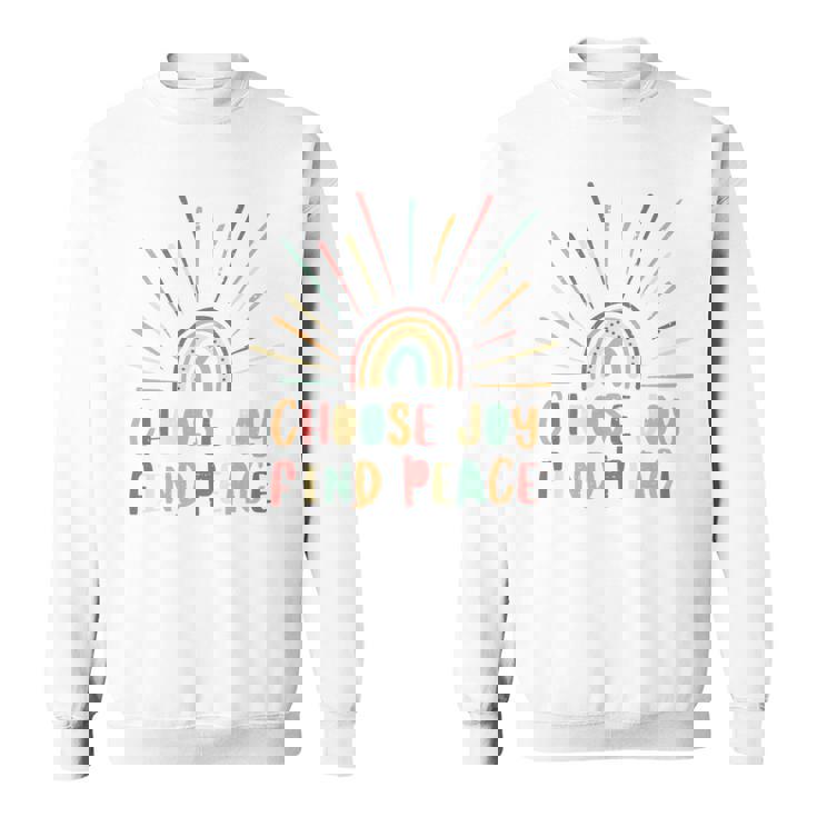 Vintage Choose Joy Find Peace Mensaje Positivo Manga Larga Camisa de entrenamiento