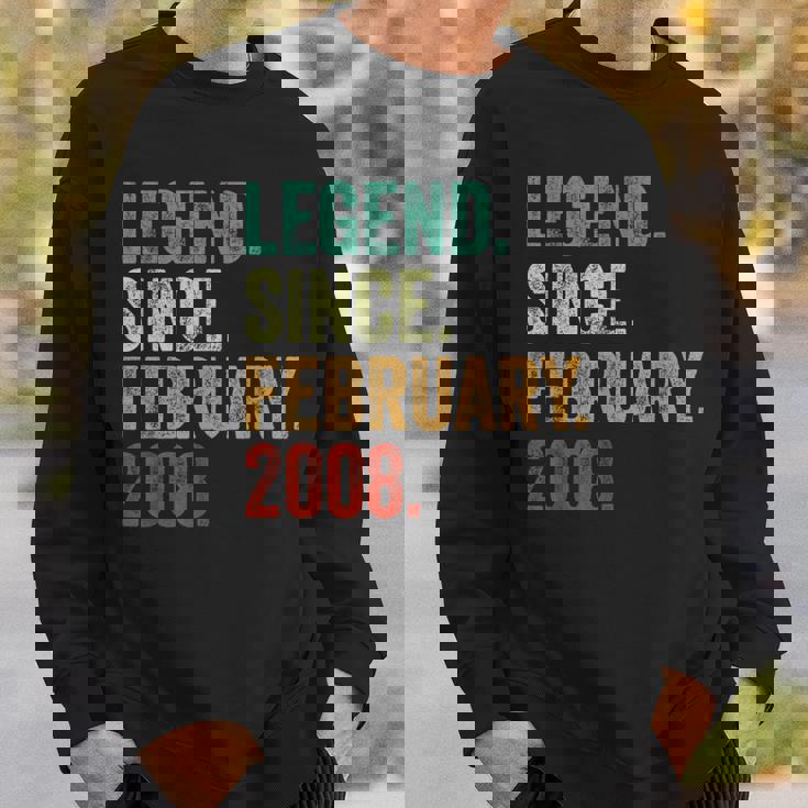 17 Years Old Legend Since February 2008 17Th Birthday Sweatshirt Gifts for Him