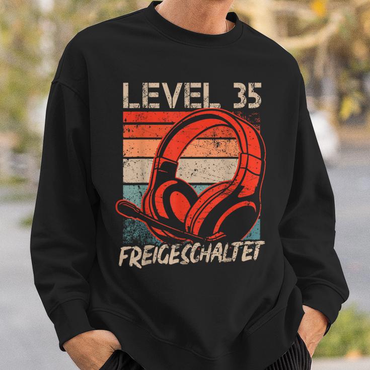 35Th Birthday Boysideo Gamer Level 35 Unlocked Sweatshirt Geschenke für Ihn