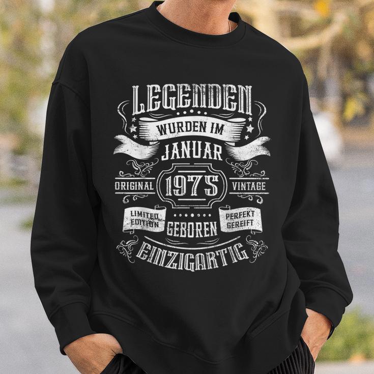 49Th Birthday Legends Were Born In January 1975 Sweatshirt Geschenke für Ihn