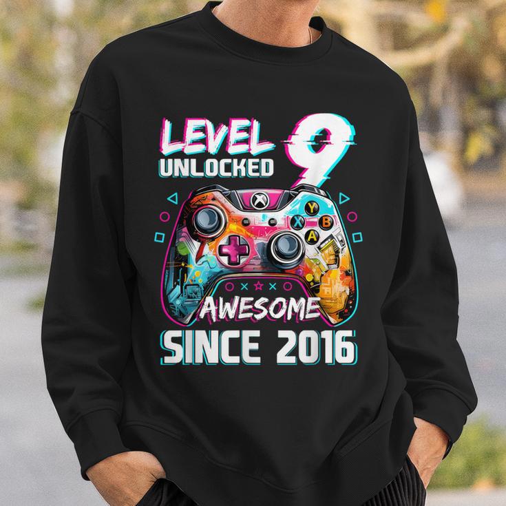 9Th Birthdayideo Game Level 9 Unlockedideo Player Boys Sweatshirt Geschenke für Ihn