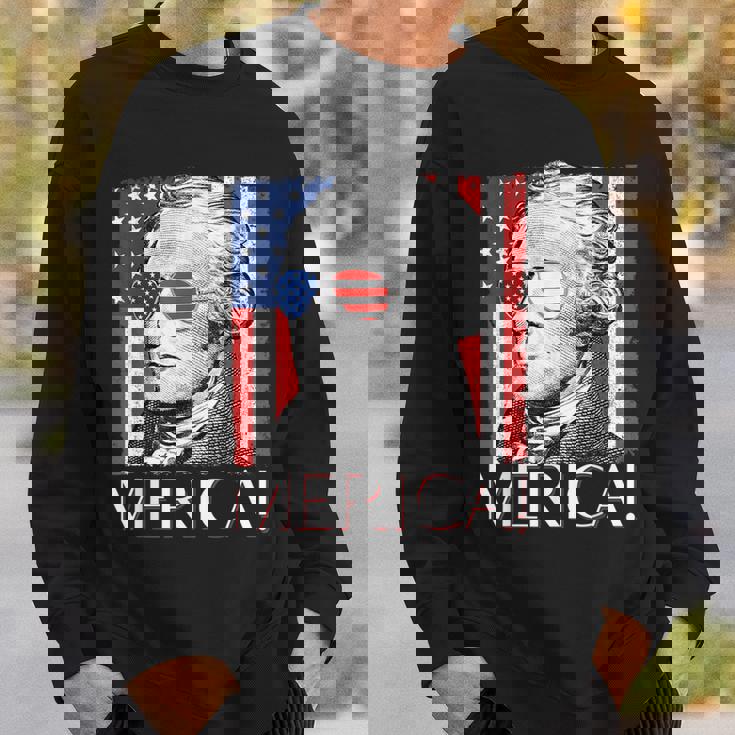 Alexander Hamilton 'Merica Patriot American Flag 4th Of July Sweatshirt Gifts for Him