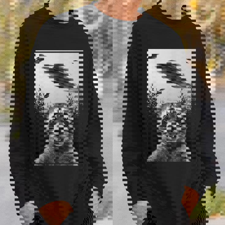Alien UFO Raccoon Sweatshirt Gifts for Him