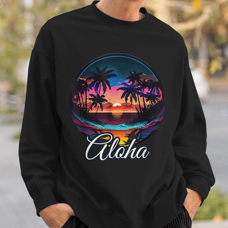 Aloha Hawaii The Hawaiian Island Palm Beach Maui Kauai Sweatshirt Geschenke für Ihn