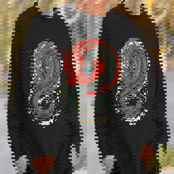 Art Japonais Kanji Dragon Japonais Sun Streetwearintage Rétro Sweater e Cadeaux pour lui