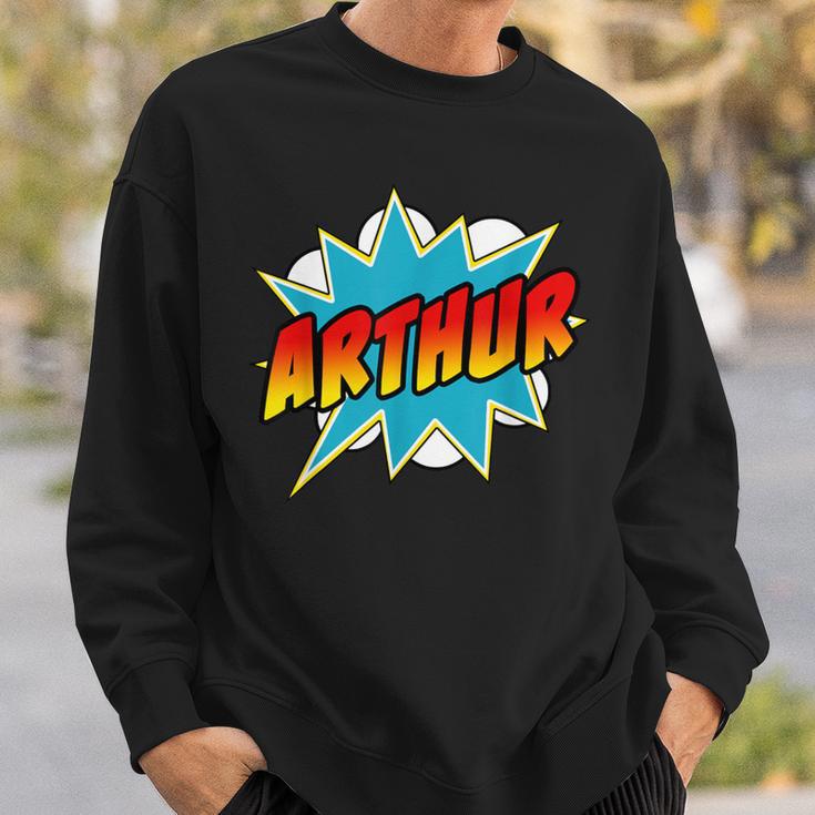 Arthur Name Comic Book Superheroes For Boys Sweatshirt Geschenke für Ihn