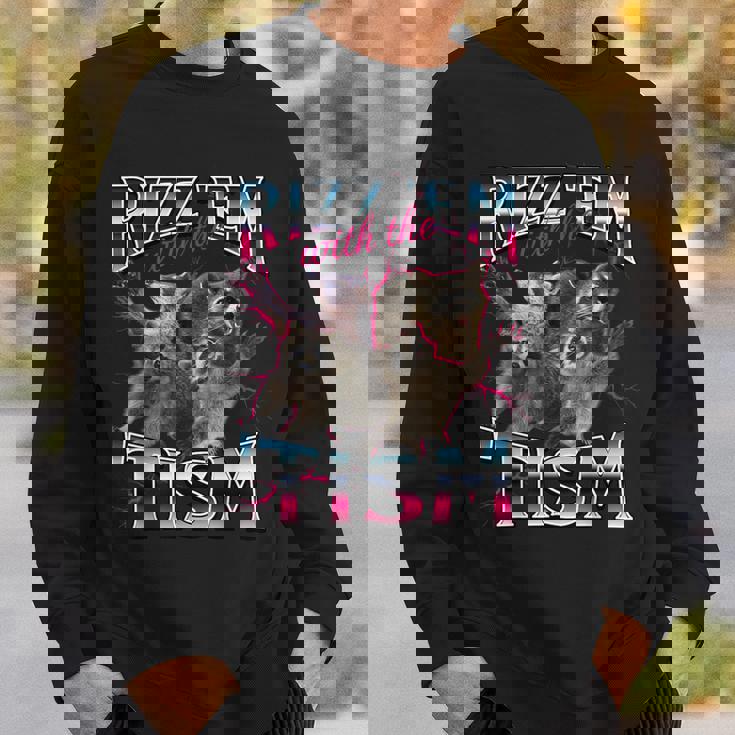 Autism Rizz Em With The Tism Meme Autistic Racoon Sweatshirt Gifts for Him