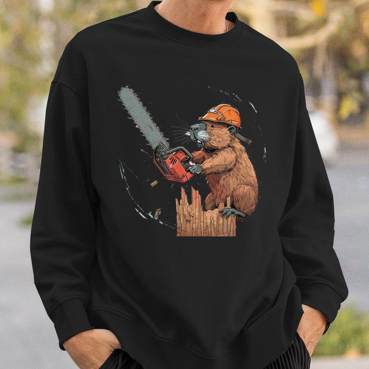 Beaver Lumberjack Chainsaw Sweatshirt Geschenke für Ihn