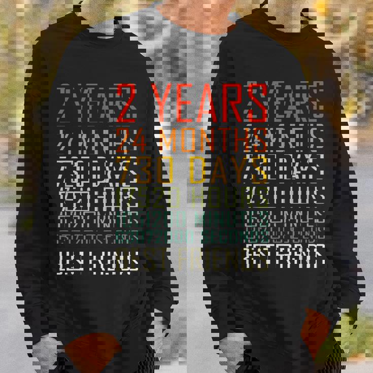 Best Friends Vintage 2 Years Friendship Anniversary Sweatshirt Gifts for Him