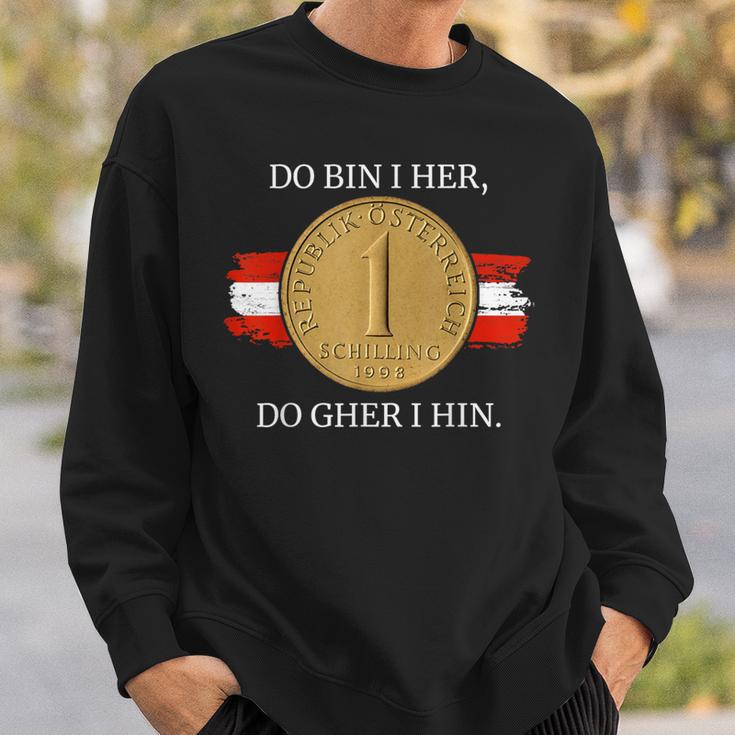 Do Bin I Her Austria Schilling Austrian Flag Sweatshirt Geschenke für Ihn