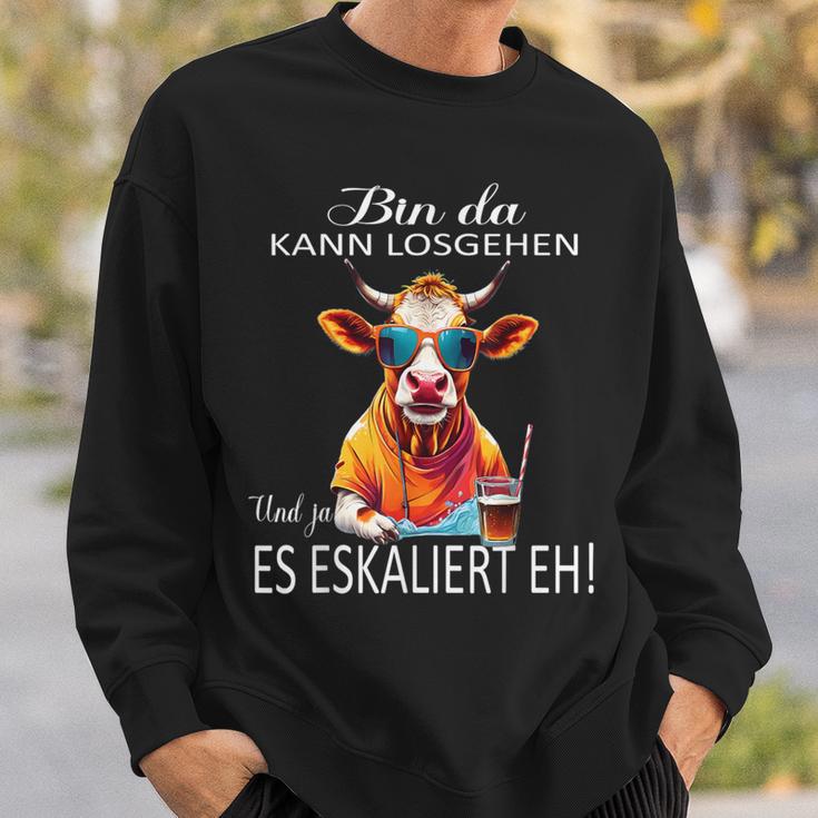 Bin Da Kann Losgehen Und Ja Es Escaliert Eh Costume Party Sweatshirt Geschenke für Ihn