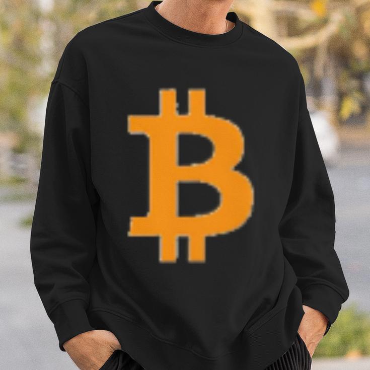 Bitcoin Logo Small Simple Subtle Little Centred Sweatshirt Geschenke für Ihn