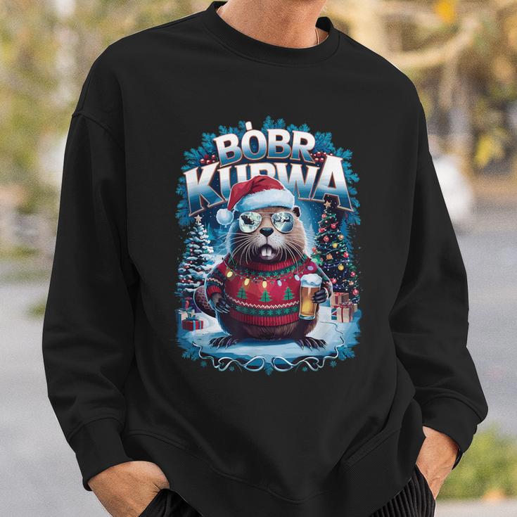 Bóbr Christmas Jumper Christmas Bieber Kurwa Costume Bobr Sweatshirt Geschenke für Ihn