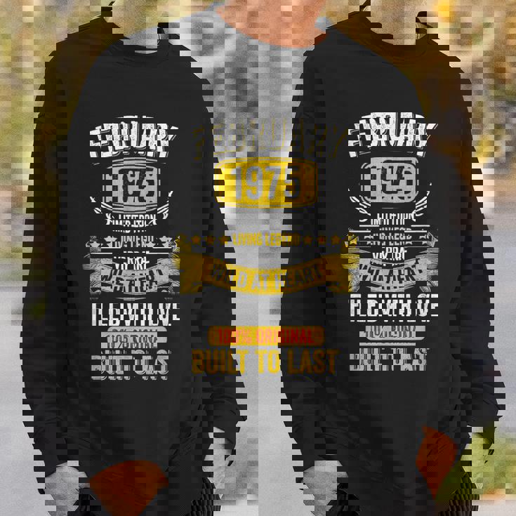 Born In February 1975 Vintage February 1975 Birthday Sweatshirt Gifts for Him