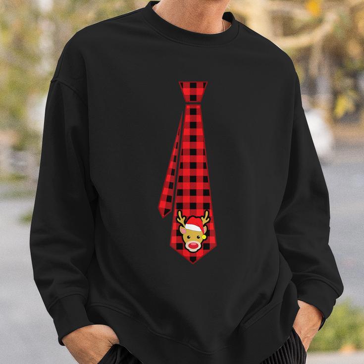 Buffalo Checked Tie Reindeer For Christmas Boys Sweatshirt Geschenke für Ihn