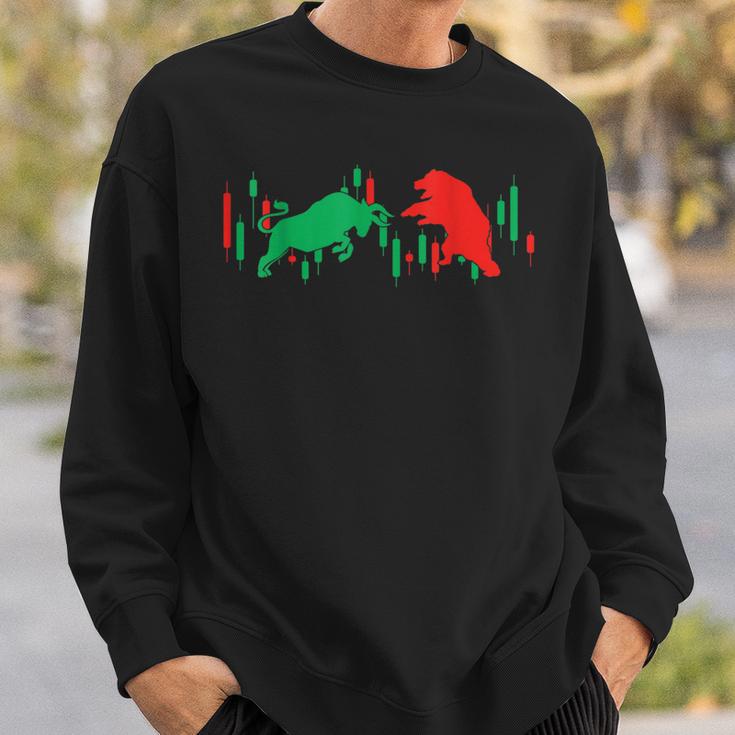 Bulls Bear Stock Exchange Investor Wall Street S Sweatshirt Geschenke für Ihn