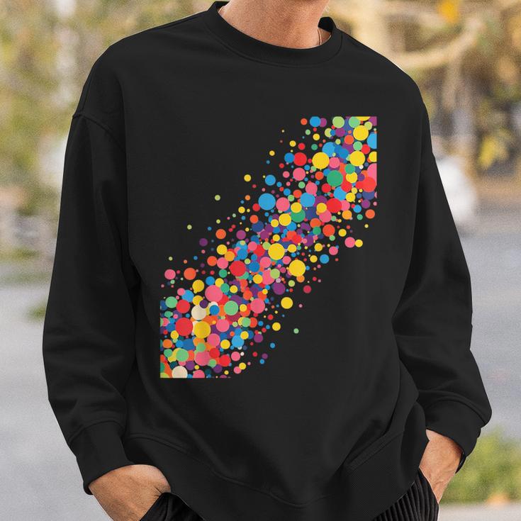 Buntes Kreisförmiges Kaskadenkunst Abstrakt Sweatshirt Geschenke für Ihn