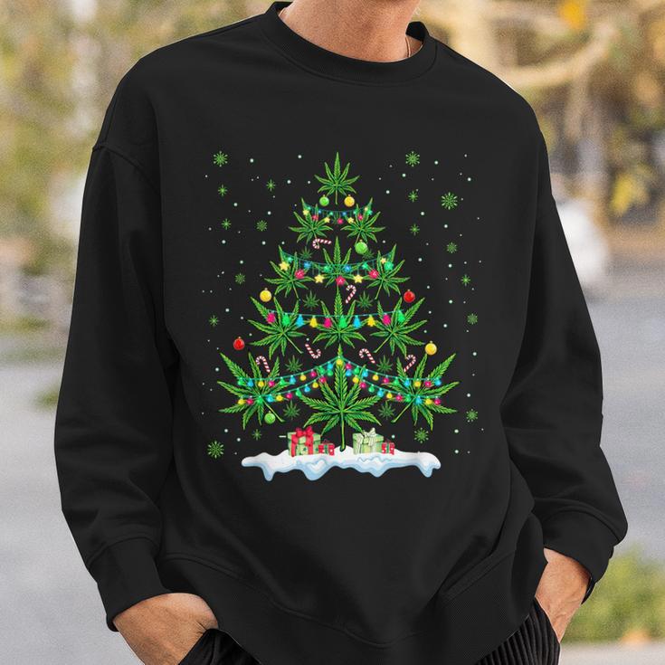 Cannabis Christmas Tree Marijuana Sweatshirt Geschenke für Ihn