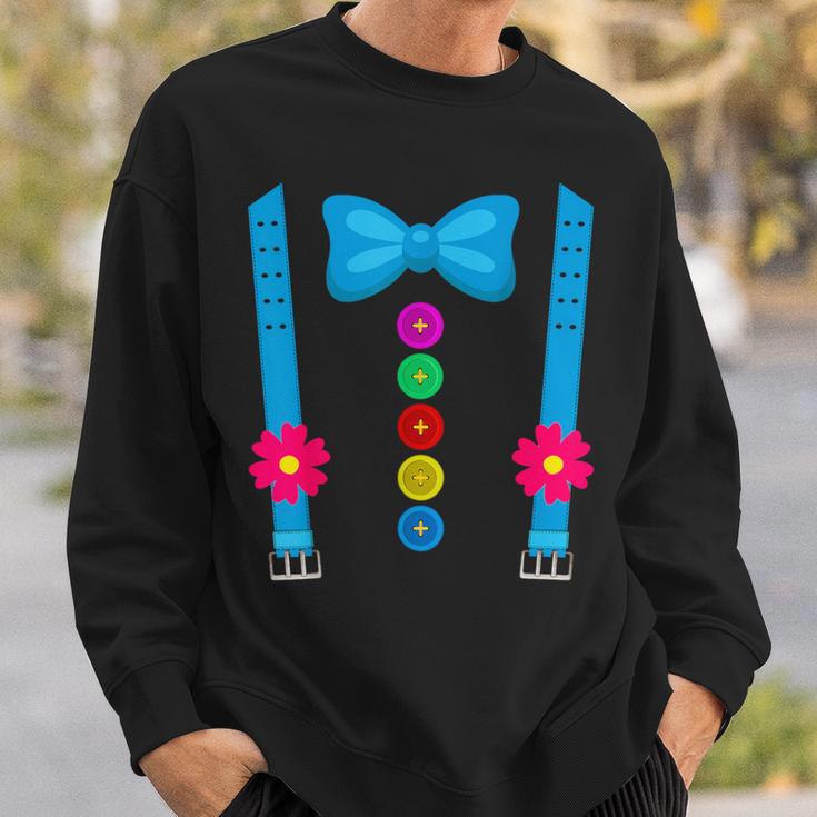 Carnival Costume Clown Fancy Dress Costume With Braces Bow Tie Sweatshirt Geschenke für Ihn