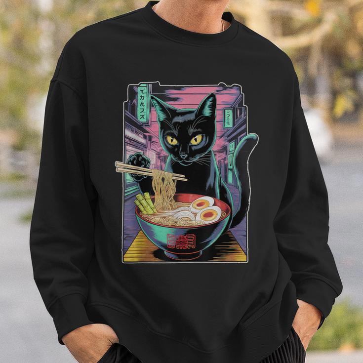 Cat Ramen Anime Manga Kawaii Otaku Fashion Cat Streetwear Sweatshirt Geschenke für Ihn