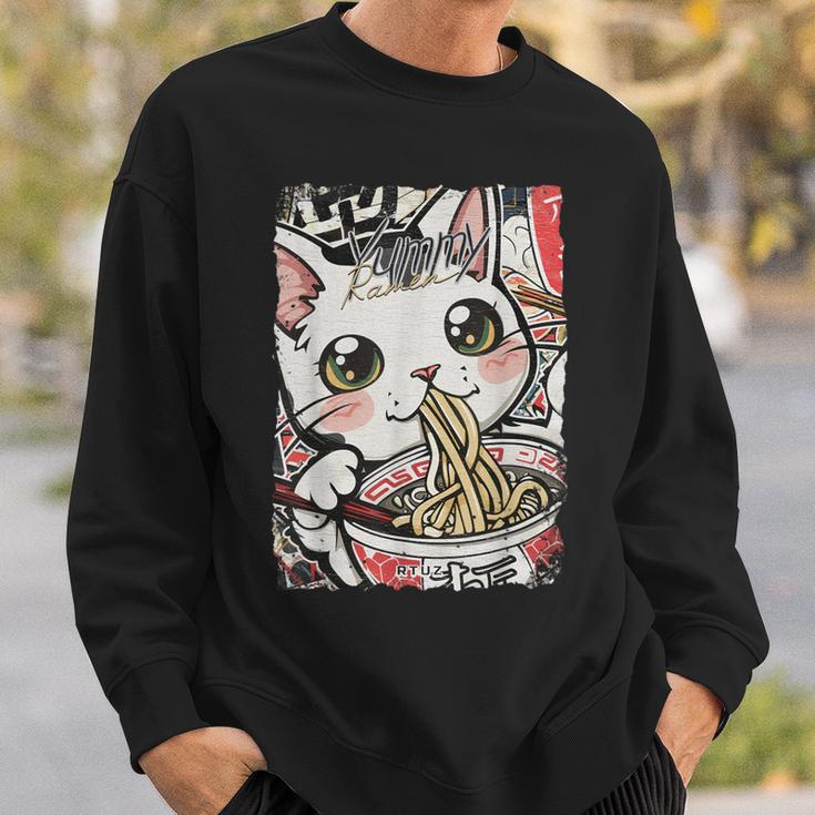 Cat Ramen Noodle Japanese Anime Manga Ramen Kawaii Cat Sweatshirt Geschenke für Ihn